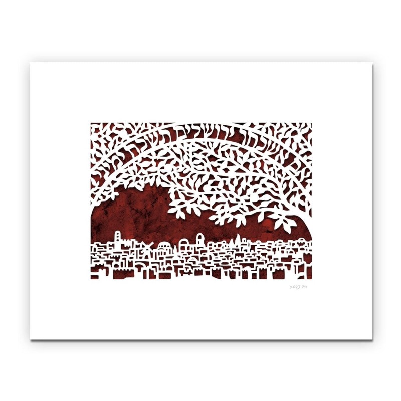 Remember Jerusalem Laser-Cut Paper Wall Hanging by David Fisher - Colo